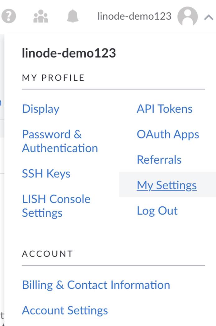 Select &lsquo;My Settings&rsquo;